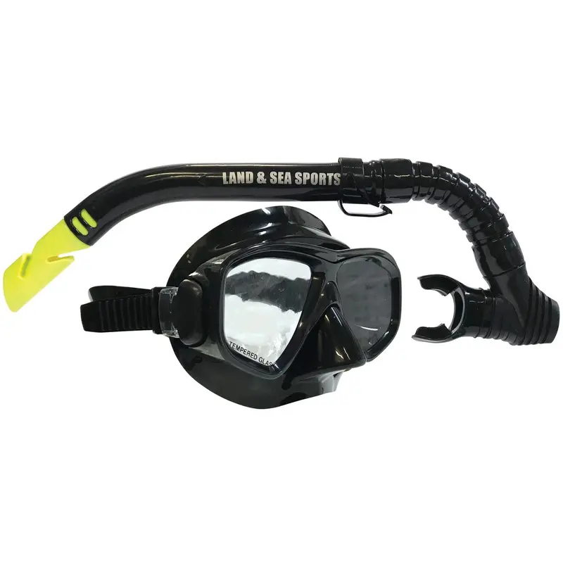 Land & Sea Clearwater Black Silicone Swim Goggles Set 1