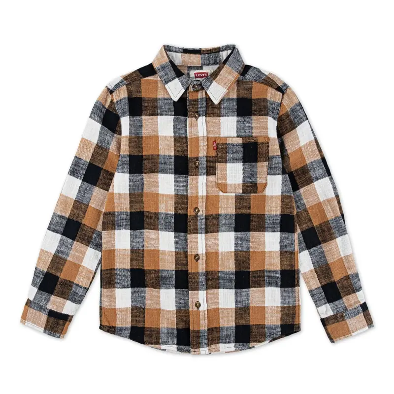 Levi'S Kids' Buffalo Check Cotton Flannel Shirt – Sizes S/P–Xl/Tg 1