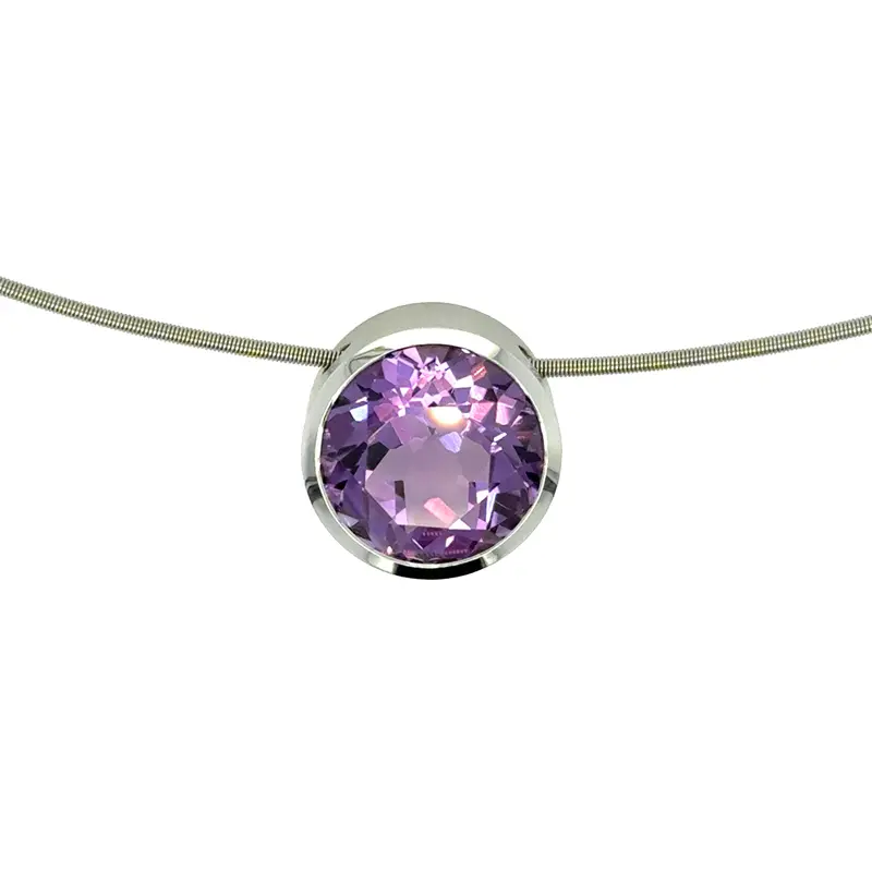 'Lilac Cloud' Amazonite Pendant In Platinum 1