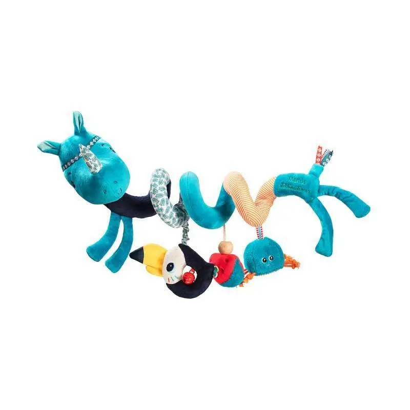 Lilliputiens Marius The Rhino Activity Spiral – Portable Sensory Toy For Infants 1