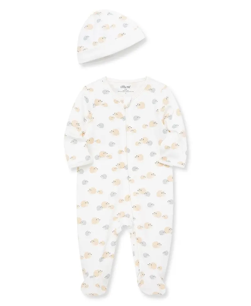 Little Me Zippered Footed One-Piece Outfit With Matching Hat 3