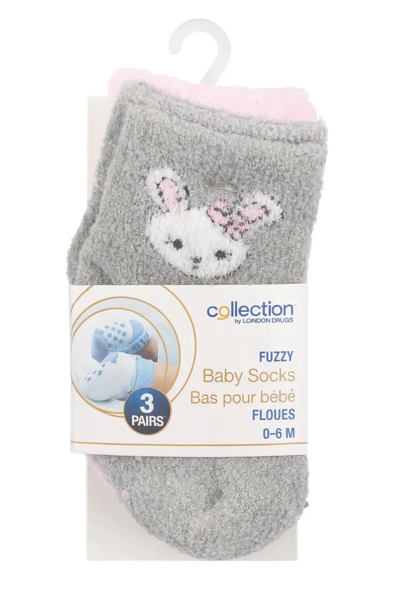 London Drugs Fuzzy Baby Socks – Gentle 2-Pack For Newborns And Infants (0–6 Months) 1