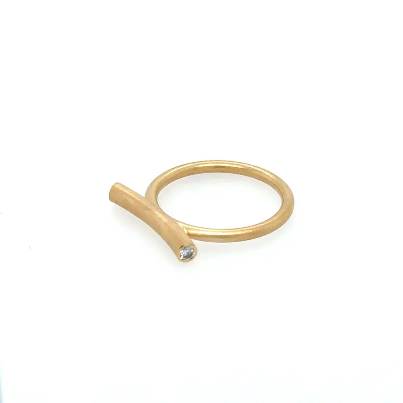 Macaron Ring In 18K Yellow Gold Set With Two 0.08 Ct Near-Colorless Diamonds 1