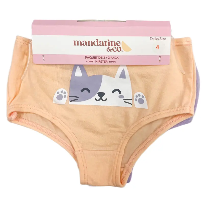Mandarine & Co Cotton Hipster Briefs – Adorable Kitty & Unicorn Print 2-Pack (Ages 2–7) 1