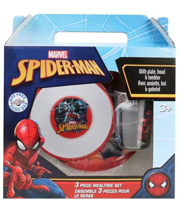 Marvel Spider-Man 3-Piece Melamine Dinner Set For Children – Danawares 1