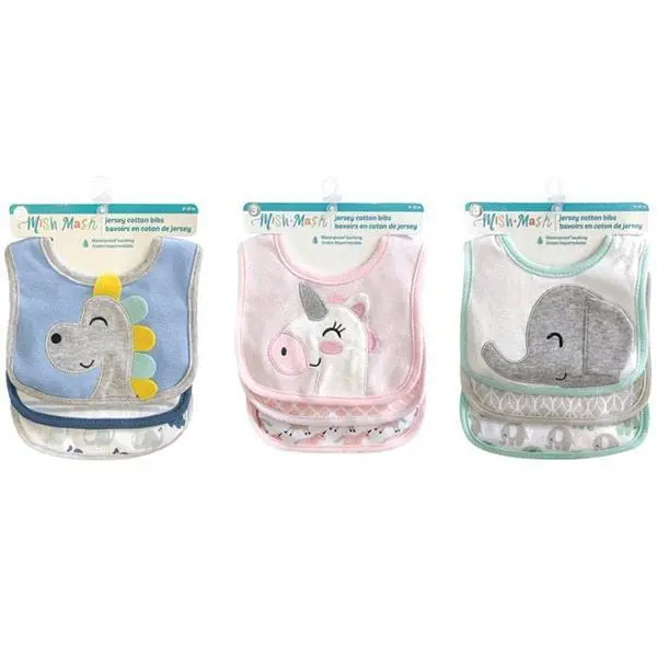 Mish Mash 3-Pack Lightweight Jersey Cotton Bibs For Babies 1
