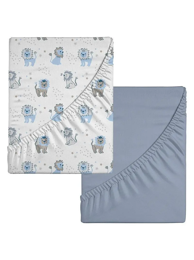 Mish Mash Fitted Flannel Crib Sheets – 2-Pack Set 1