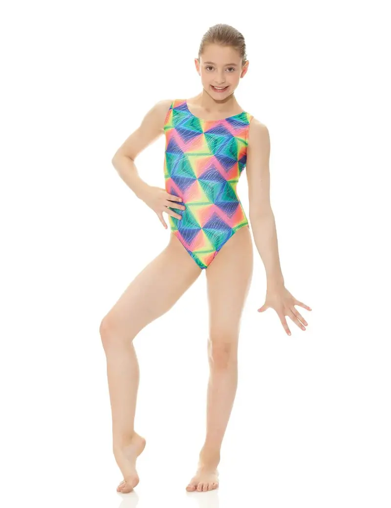 Mondor Printed Sleeveless Leotard For Gymnastics & Dance – Youth To Adult Sizes (Style 27822) 1