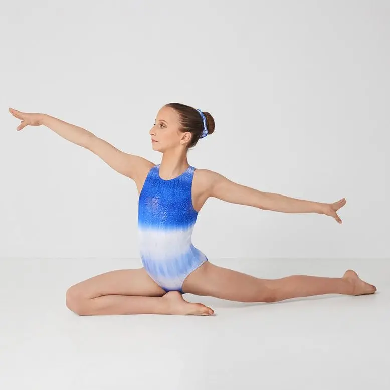 Mondor Sapphire-And-White Sleeveless Leotard – Gymnastics & Dance Wear For All Ages 1