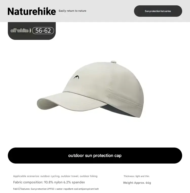 Naturehike Breathable Water-Resistant Outdoor Sun Cap 3
