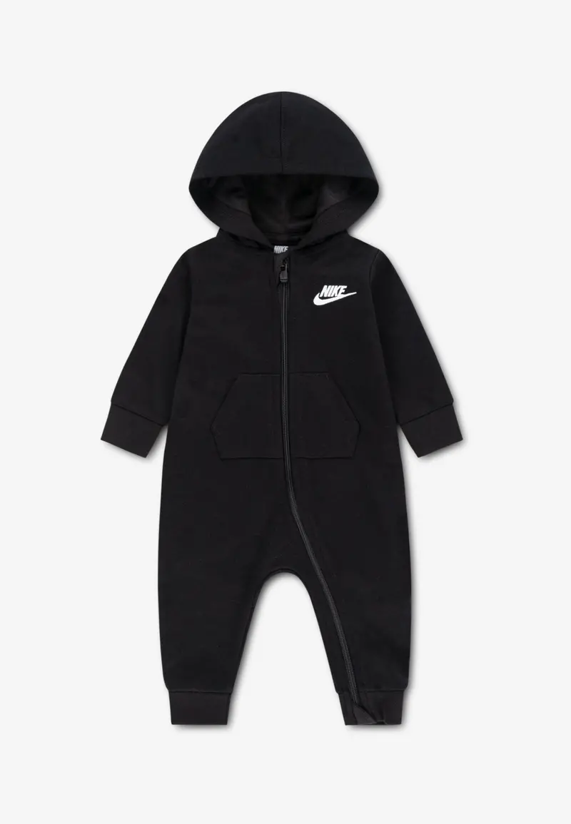Nike Baby Essentials Black Hooded Coverall – Sizes Nb–9M 1