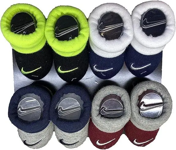 Nike Infant Booties 4-Pack – Cozy, Non-Slip Footwear Set 1