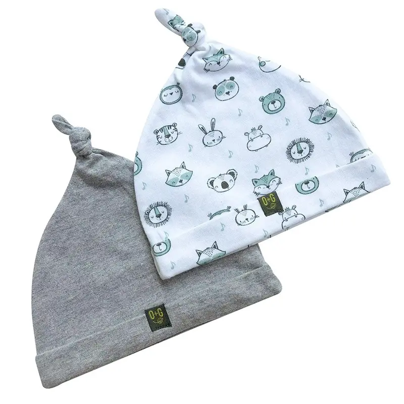 Onyx & Green Organic Baby Hat Set – Soft 0–3 Month Headwear 1