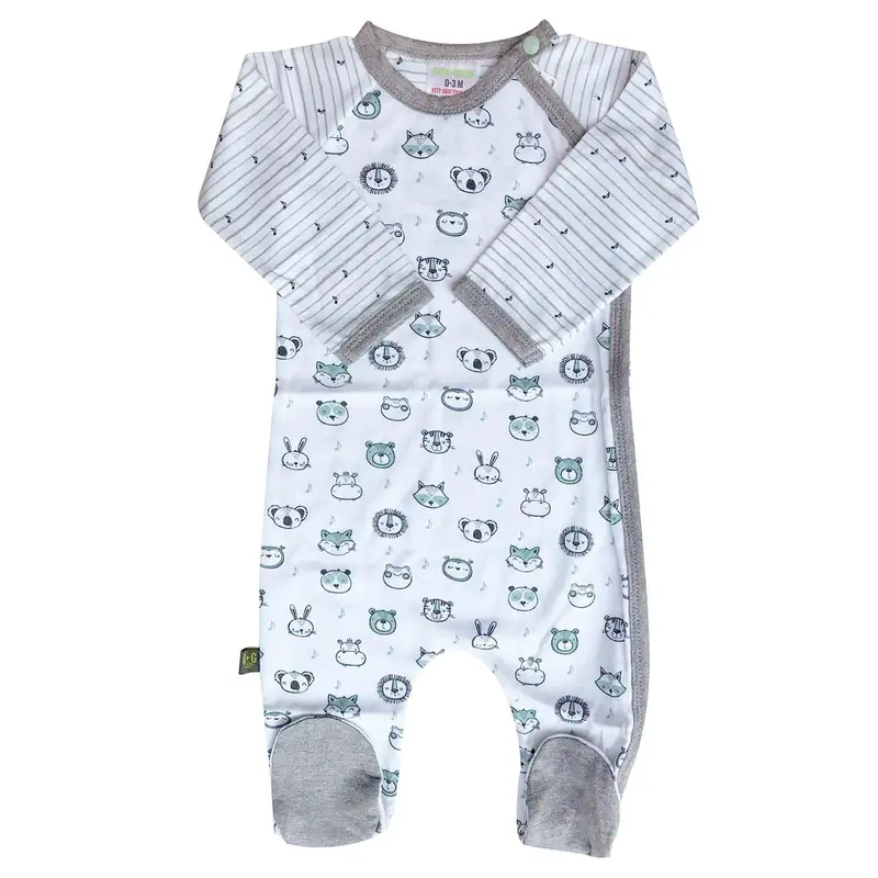 Onyx & Green Organic Cotton Footed Pajamas For Babies 1