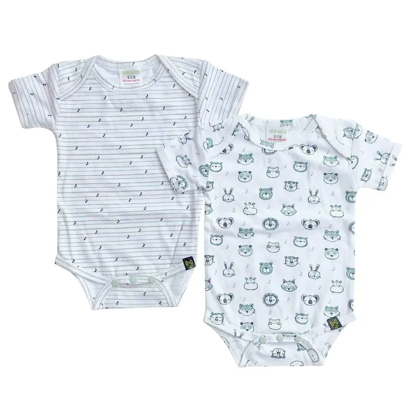 Onyx & Green Organic Cotton Onesie Bundle – 2-Pack 1