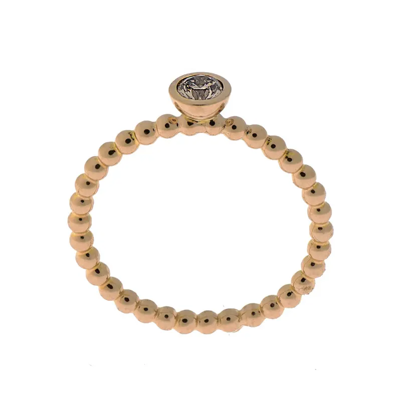 Pearl Wire Ring In Rose Gold Featuring Diamond 1
