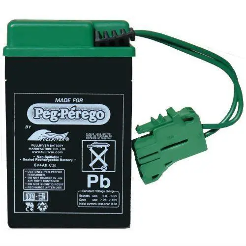 Peg Perego 6V 4A Replacement Battery For Ride-On Vehicles 1