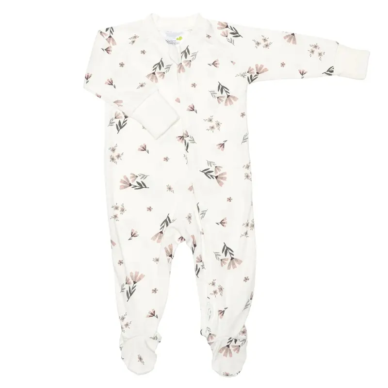 Perlimpinpin Printed Bamboo Footie Pajama – Soft One-Piece (0–12 Months) 1