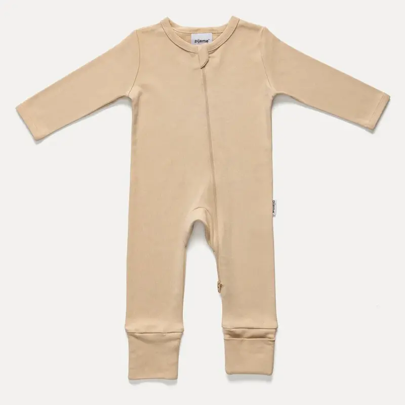 Pijeme Organic Cotton All-In-One Sleeper – Foldable Foot Cuffs For Comfortable Wear 1