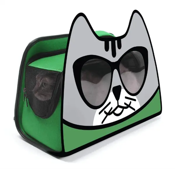 Primetime Petz Kittypak Collapsible Cat Carrier Backpack – Deep Green 1