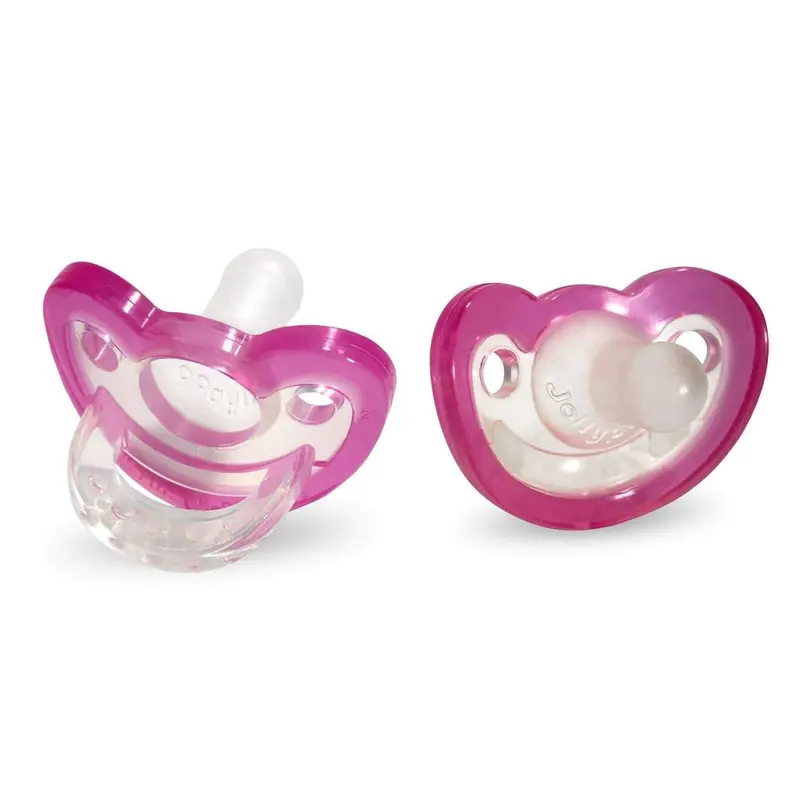 Raz Baby Jollypop Pacifier 2-Pack – Pink, 0–3 Months 1