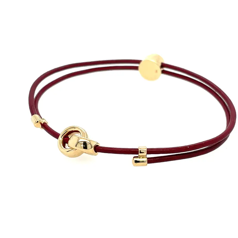 Red Infinity Bracelet In Yellow Gold 1