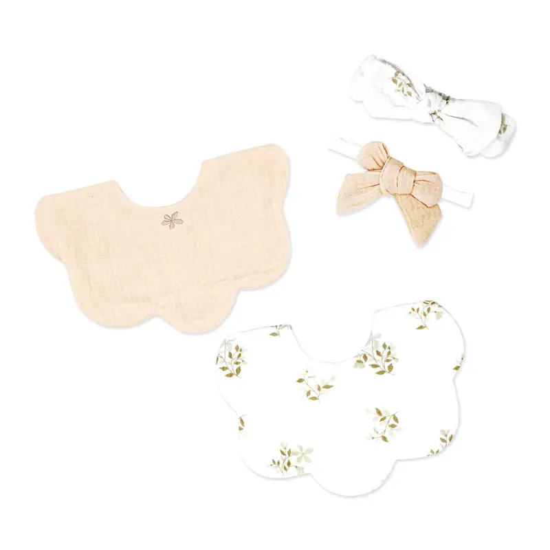 Rose Textiles Matching Bib And Headband Set – 2 Bibs + 2 Headbands 1