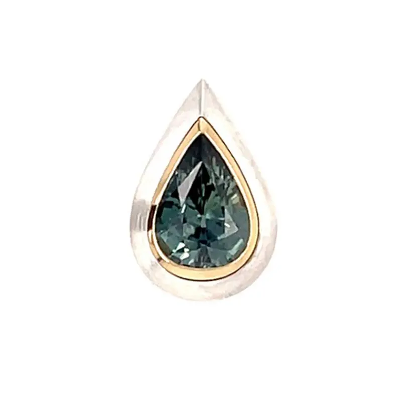 Sapphire Silver And Yellow Gold Pendant Eastblue 1
