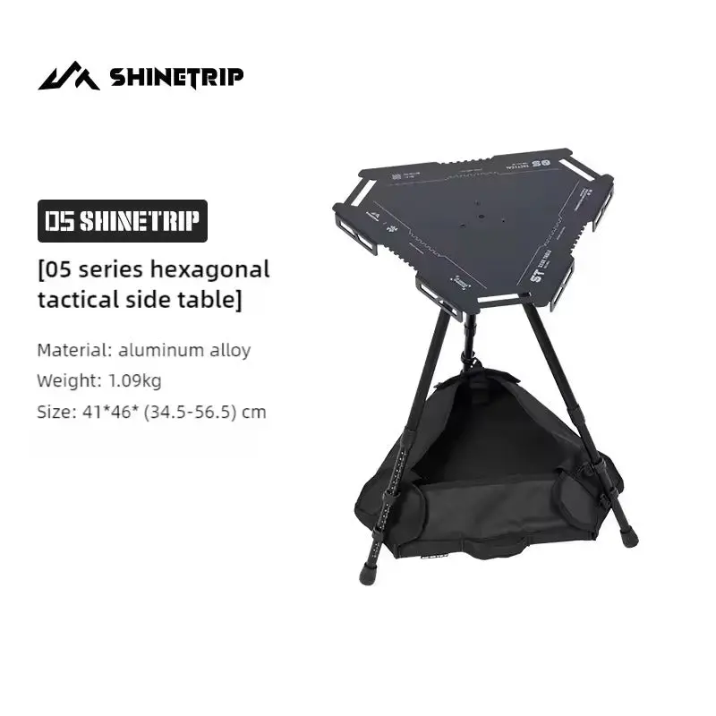 Shinetrip Hexagonal Tactical Side Table – Modular Compact Surface For Gear & Devices 1