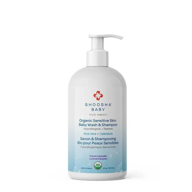 Shoosha Lavender Vanilla Organic Baby Wash & Shampoo – Hypoallergenic Formula For Sensitive Skin 1