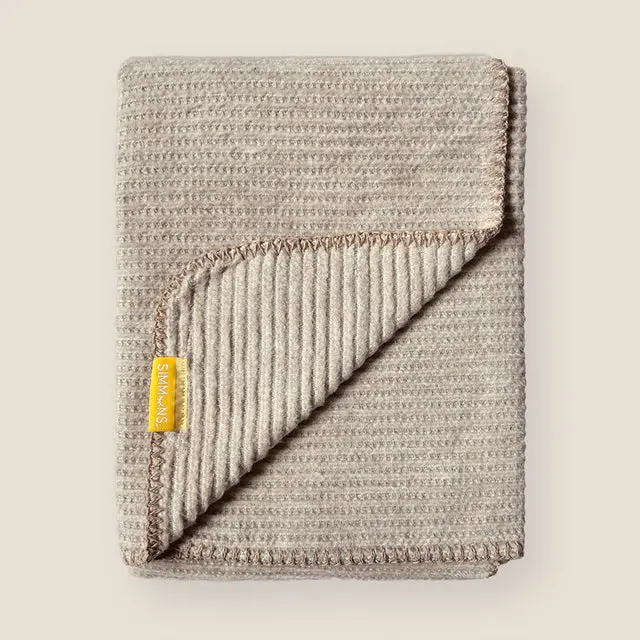 Simmons Cotton Melange Textured Baby Blanket – Heirloom-Quality 30" X 40" Swaddle 1
