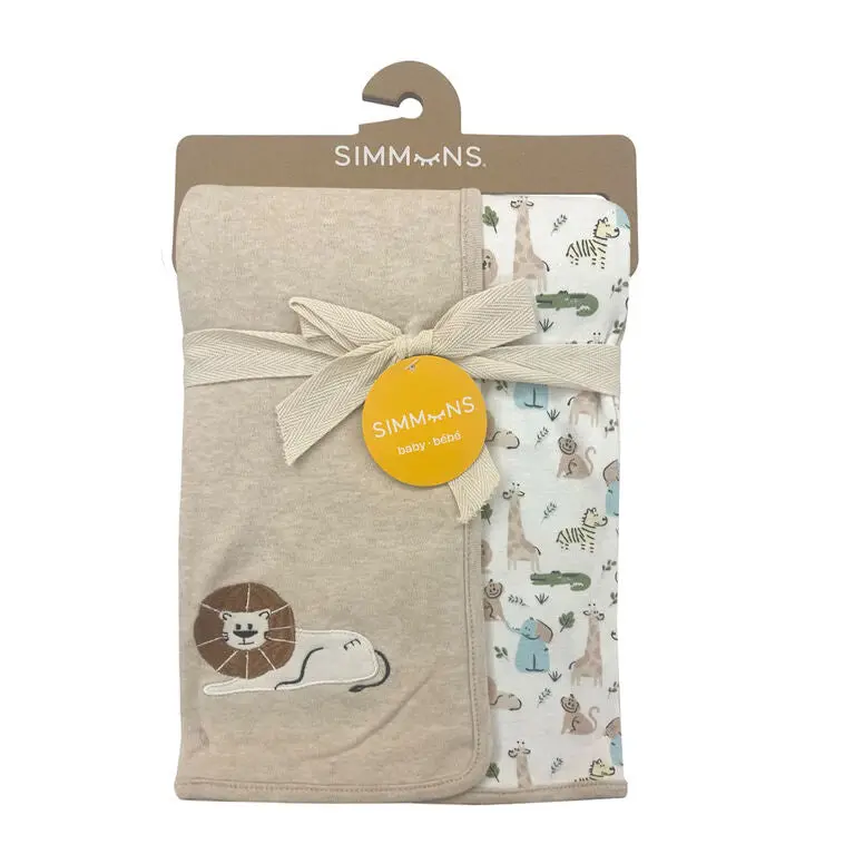 Simmons Soft Cotton Jersey Knit Blanket – Breathable 30" X 40" Baby Throw 1