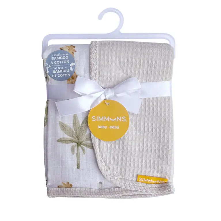 Simmons Waffle-Weave Bamboo Blend Blanket – Lightweight 30" X 40" Swaddle Or Nap Cover 1