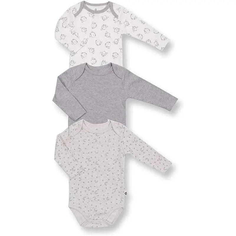 Snugabye Long-Sleeve Bodysuit Set – 3-Pack For Babies 2