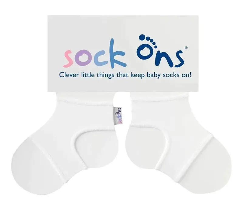 Sock Ons White Sock Holders To Prevent Infant Sock Slippage 1