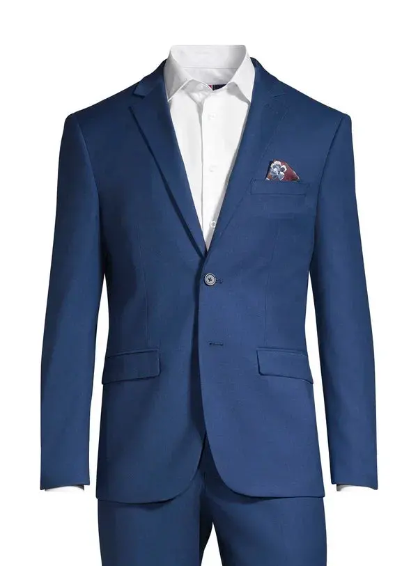 Soul Of London Kids' Blue Federal Suit Set – Two-Piece Solid Dress Shirt Outfit 1