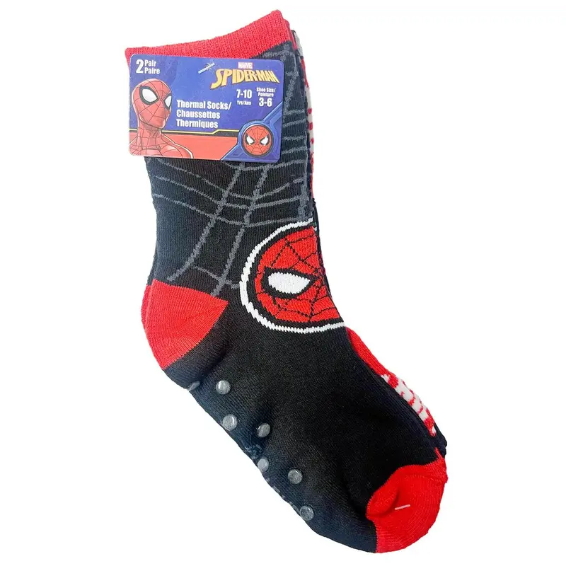 Spider-Man Thermal Grip Socks For Kids – 2-Pack (Ages 4–10) 1
