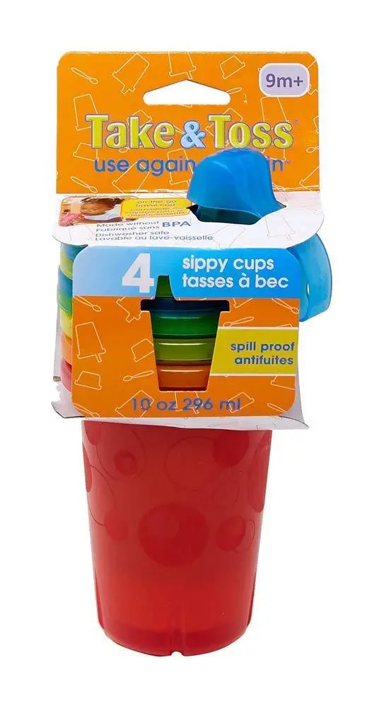 Spill-Proof Sippy Cups – 4-Pack Take & Toss Collection, The First Years 1