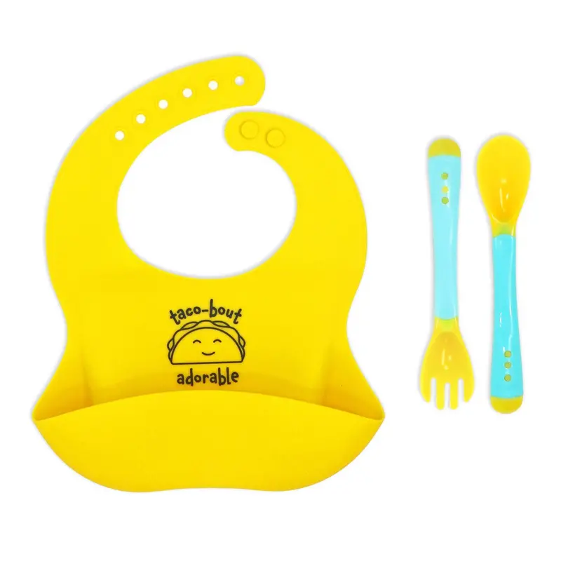 Taco-Print Silicone Feeding Bib Set By Necessities By Tendertyme 1