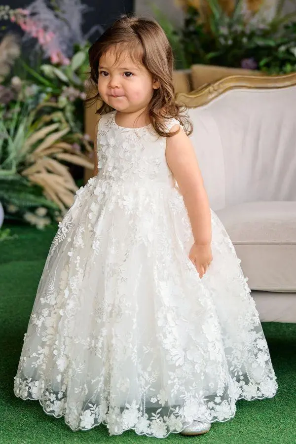 Teter Warm A-Line Off-White Flower Girl Dress – Style Fs20 1