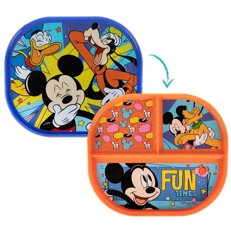 The First Years Disney Mickey Mouse 2-Sided Toddler Plate – Dishwasher-Safe Feeding Plate For Little Ones 1