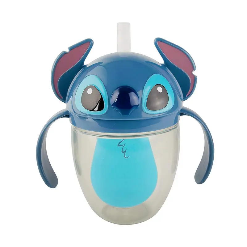 The First Years Stitch Flip-Top Straw Trainer Cup – 7 Oz, Leak-Resistant 1