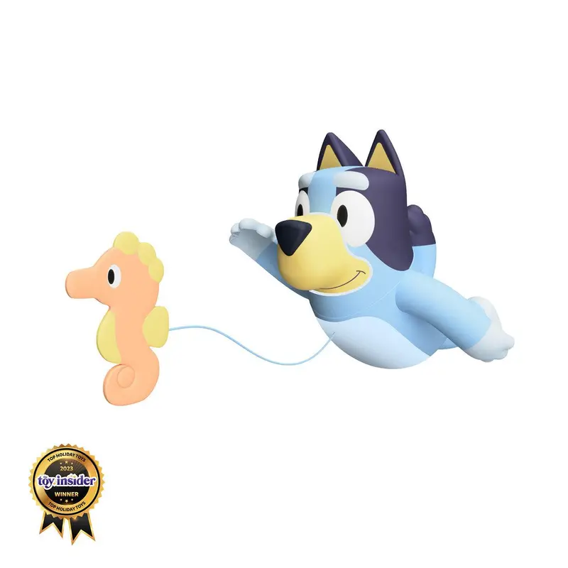 Tomy Toomies Swimming Bluey Bath Toy With Seahorse Friend 1
