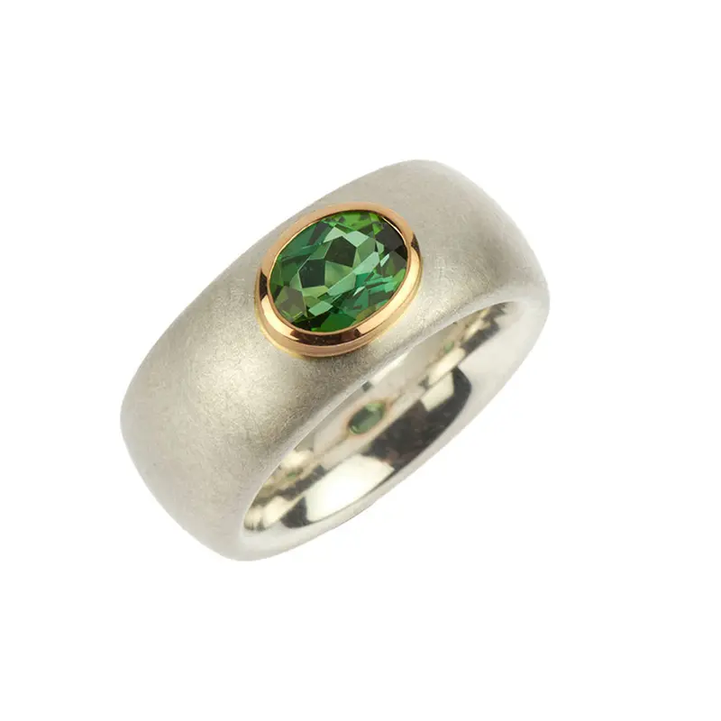 Tourmaline Silver And Rose Gold Spring Ring Frühling 1