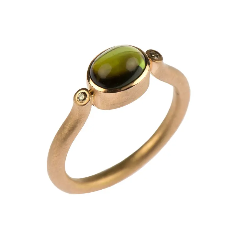 Turmalin And Diamond Rose Gold Ring Dude 1