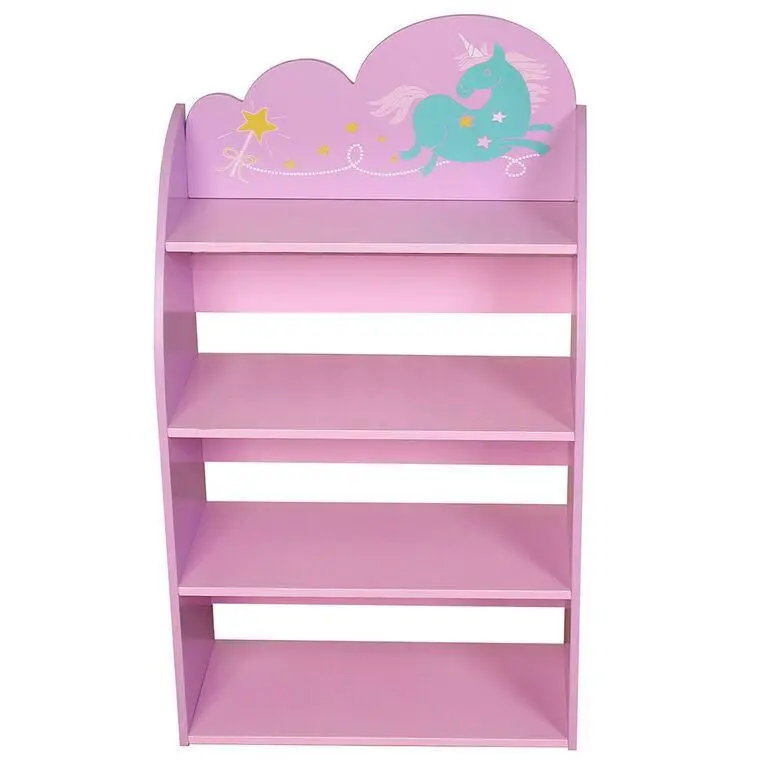 Unicorn-Themed Wooden Bookshelf For Kids' Rooms 1