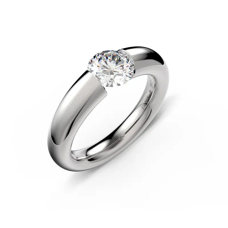 Voluminous Platinum Verlauf Tension Ring With Diamond 1