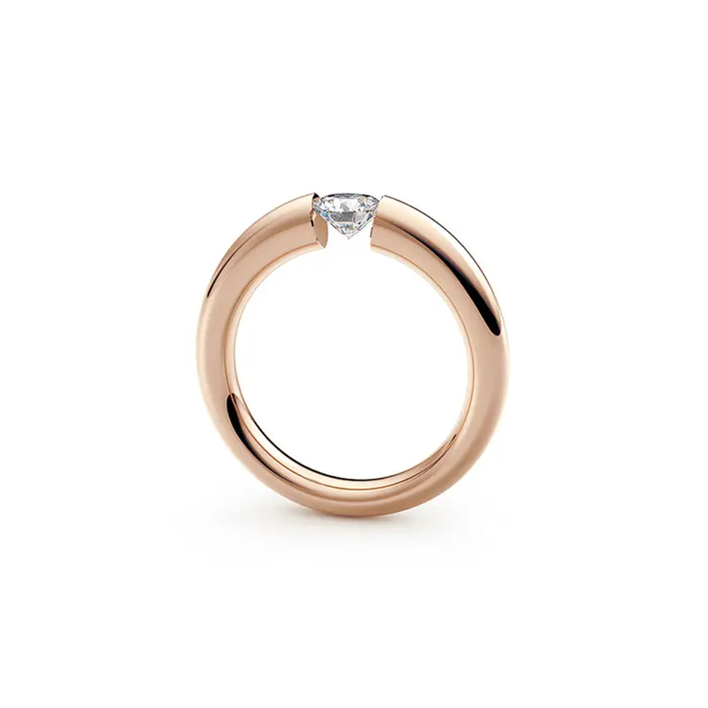 Voluminous Rose Gold Verlauf Tension Ring With Diamond 1