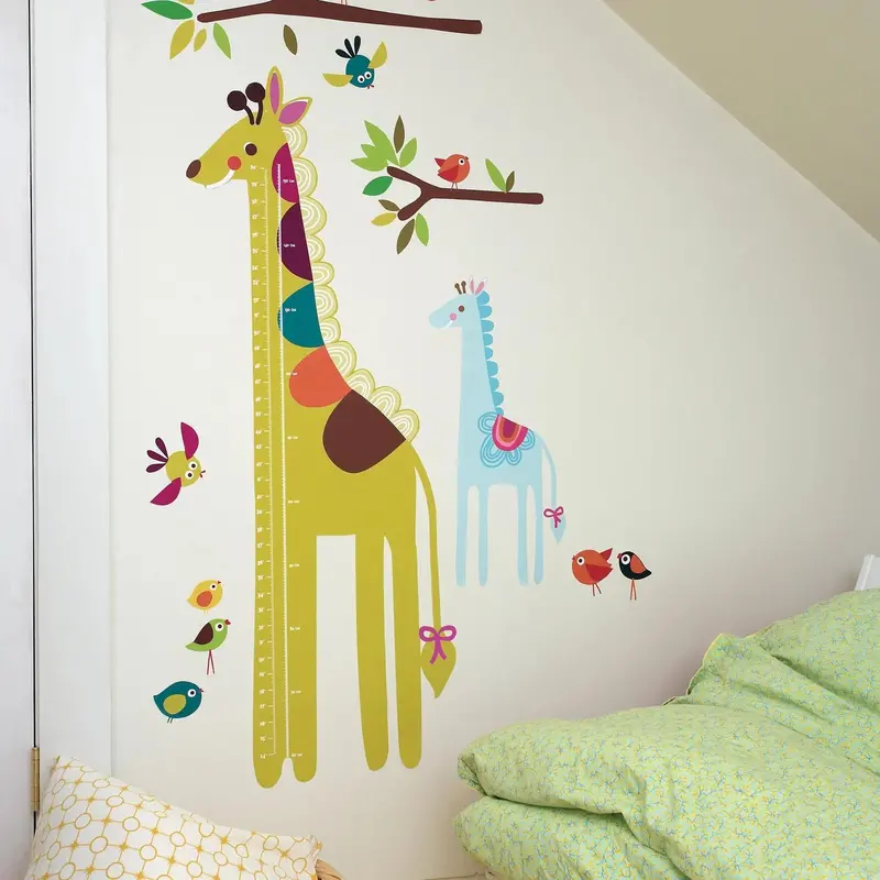 Wallies Giraffe-Themed Vinyl Growth Chart Decals 1