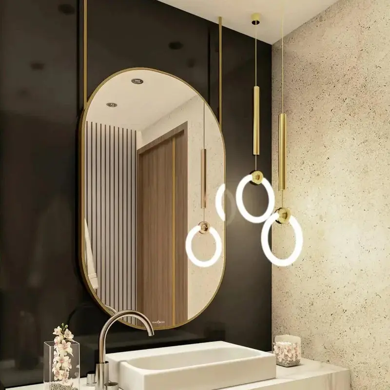 Waterproof Hanging Mirror With Pvd Stainless Steel Frame 1